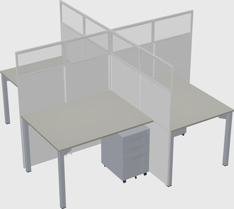 Quad office cubicles