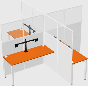 Quad office cubicles