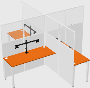 Quad office cubicles