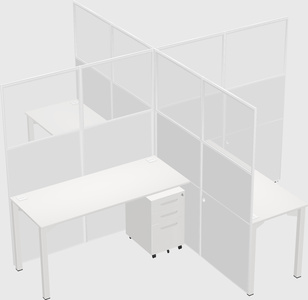 Quad office cubicles
