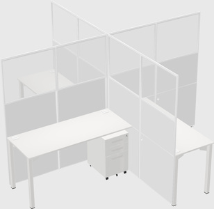 Quad office cubicles