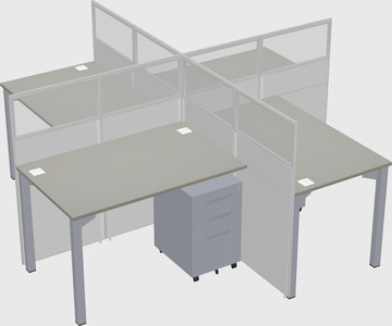 Quad office cubicles