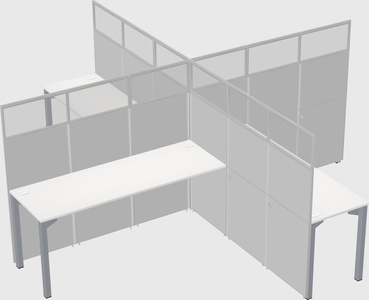 Bureaux à quatre cabines