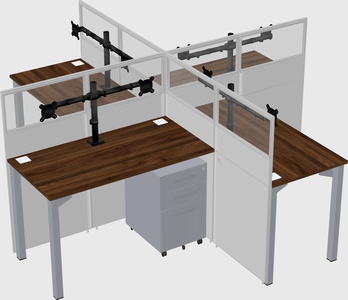 Quad office cubicles