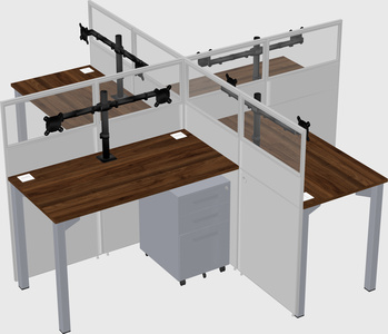 Quad office cubicles