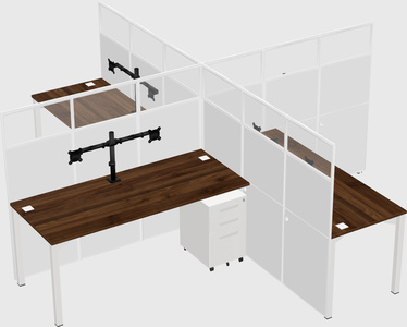 Quad office cubicles