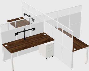 Quad office cubicles