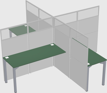 Quad office cubicles
