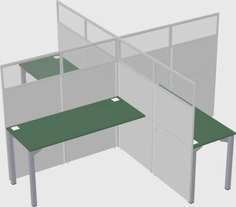 Quad office cubicles