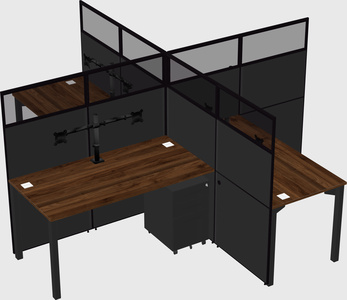 Quad office cubicles