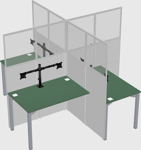 Quad office cubicles