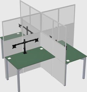 Quad office cubicles