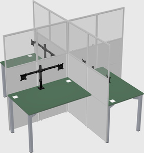 Quad office cubicles