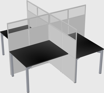 Quad office cubicles