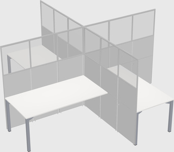 Bureaux à quatre cabines