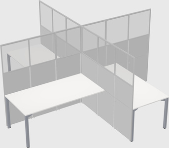 Bureaux à quatre cabines