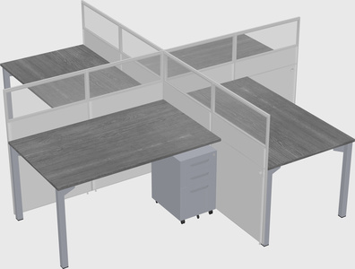 Quad office cubicles