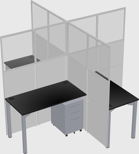 Quad office cubicles