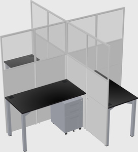 Quad office cubicles