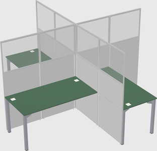 Quad office cubicles