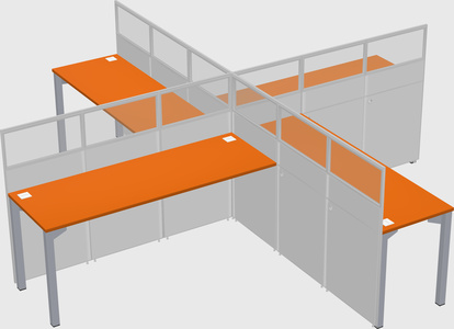 Quad office cubicles