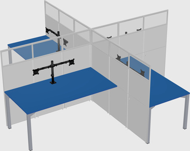Quad office cubicles