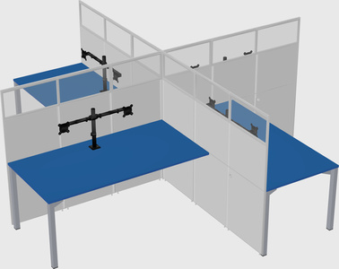 Quad office cubicles