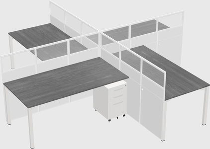 Quad office cubicles