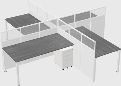 Quad office cubicles