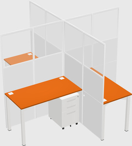 Quad office cubicles