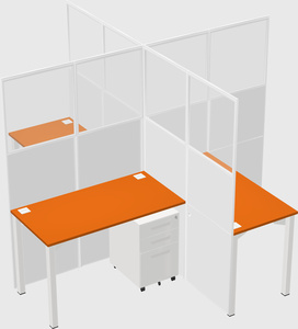 Quad office cubicles