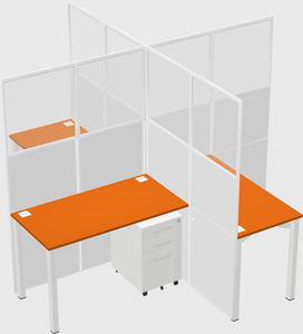 Quad office cubicles