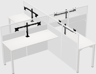 Quad office cubicles