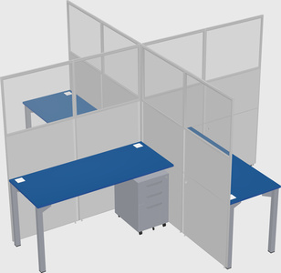 Quad office cubicles
