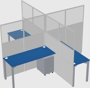 Quad office cubicles