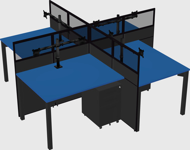 Quad office cubicles