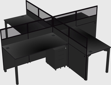 Quad office cubicles