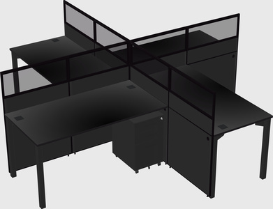 Quad office cubicles