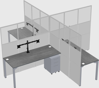 Quad office cubicles