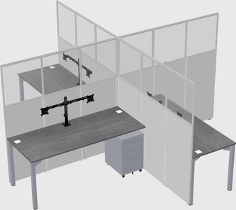 Quad office cubicles