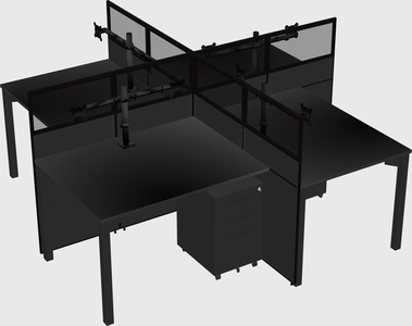 Quad office cubicles