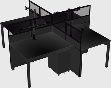 Quad office cubicles