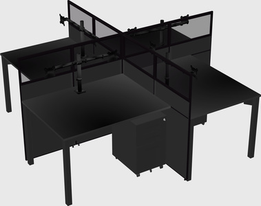 Quad office cubicles