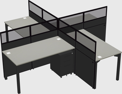 Quad office cubicles