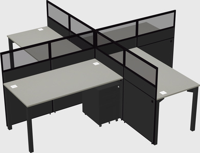 Quad office cubicles