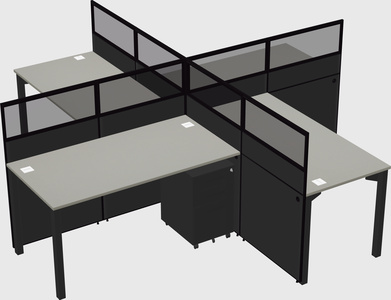 Quad office cubicles