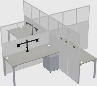 Quad office cubicles