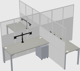 Quad office cubicles