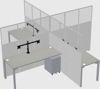 Quad office cubicles