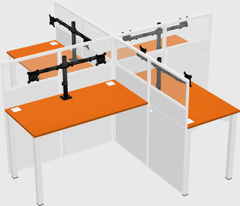 Quad office cubicles